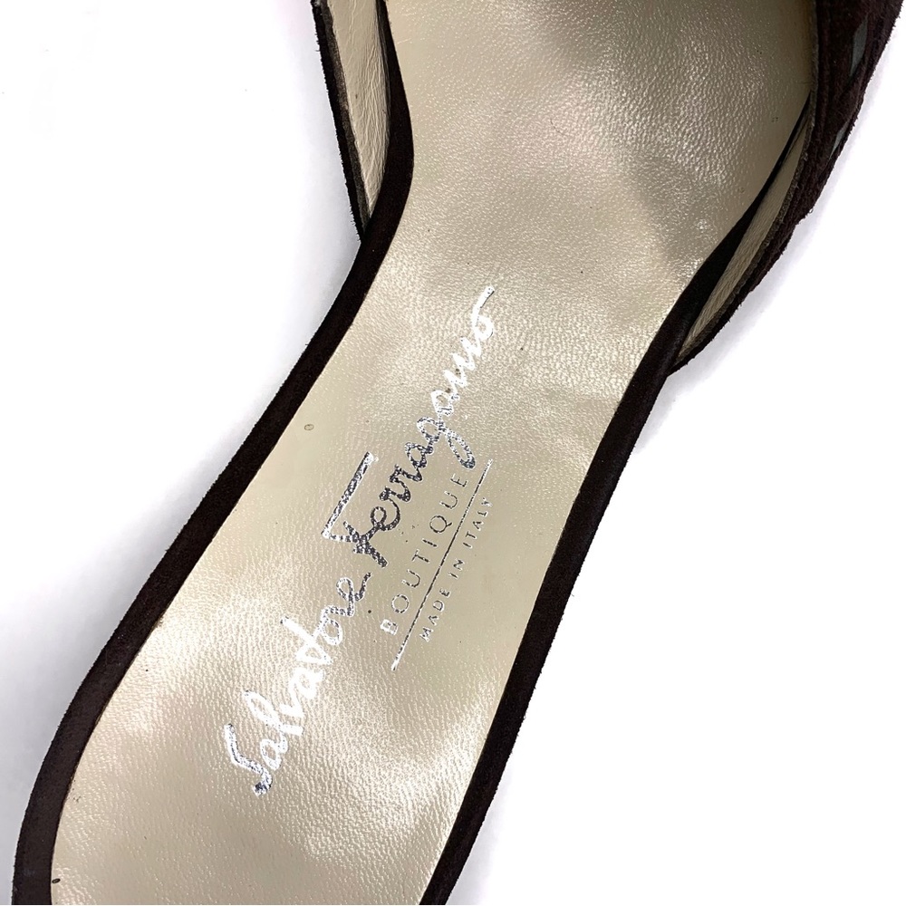 Salvatore Ferragamo Brown Suede Women’s Slip On Shoes - Picture 8 of 9